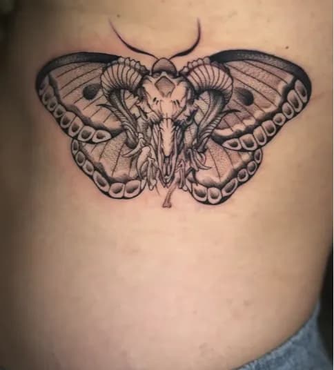 Finished healed tattoo photographed in natural light